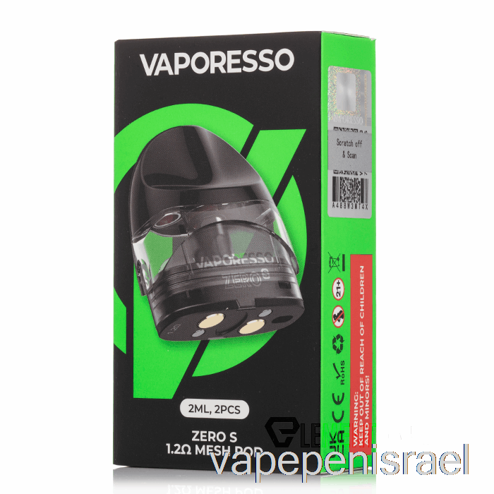 Vape Israel Vaporesso Zero S תרמילים להחלפה חד פעמיים 1.2ohm Zero S Pods